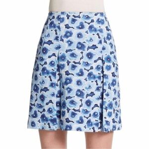 EUC MARC BY MARC JACOBS Blue Floral “Aki” Pleated A-Line Mini Skirt Size 2